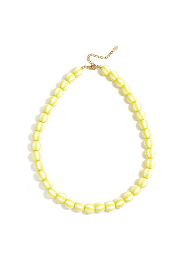 Kralenketting gestreept geel