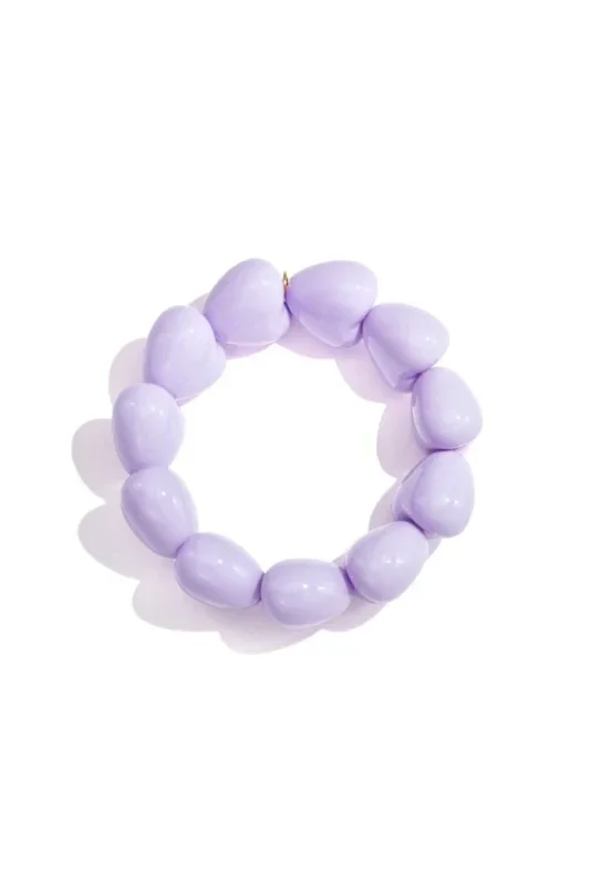 Armband hartjes kralen lila