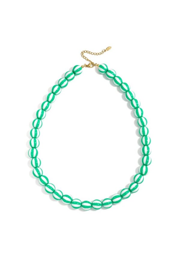 Kralenketting gestreept groen