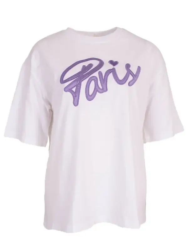 T-shirt paris wit/lila