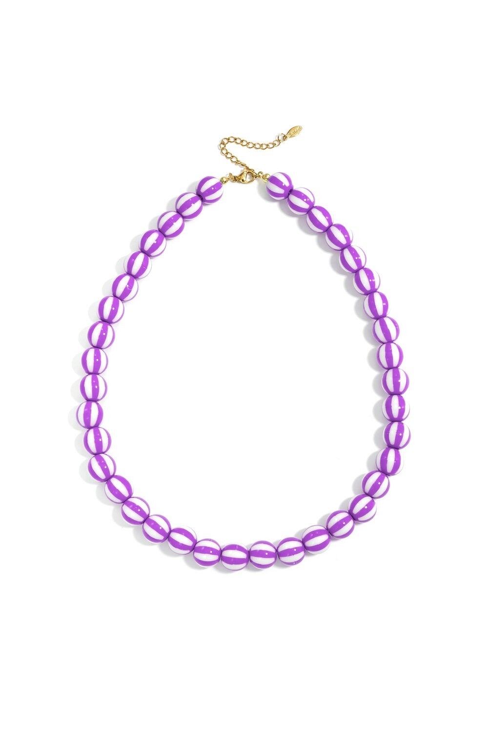 Kralenketting gestreept paars