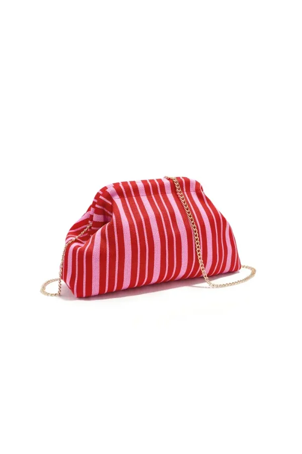 Clutch strepen rood/roze