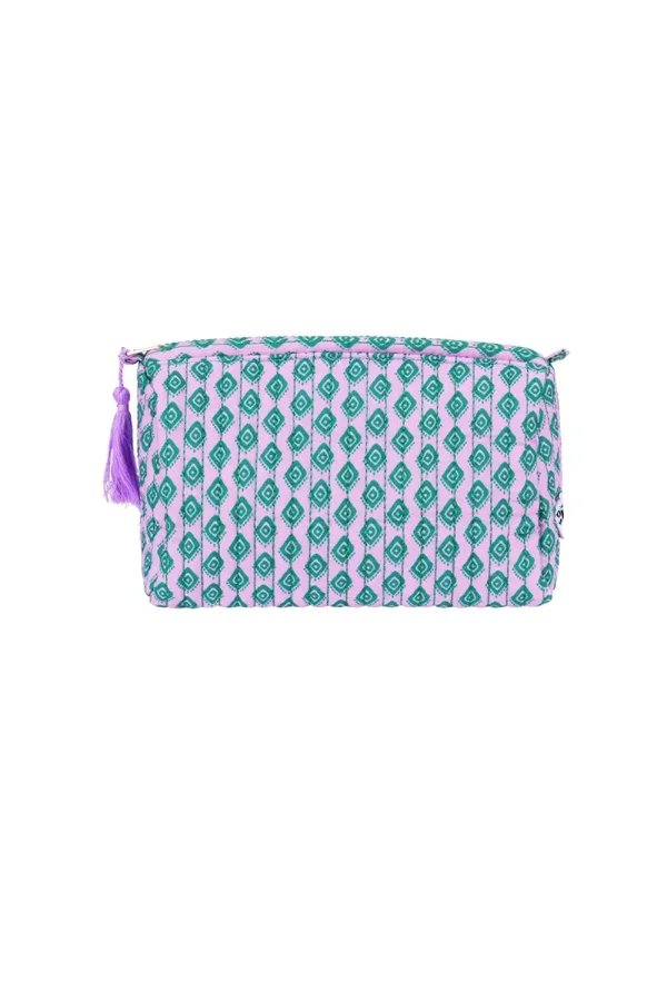 Make-up tas retro groot lila/groen