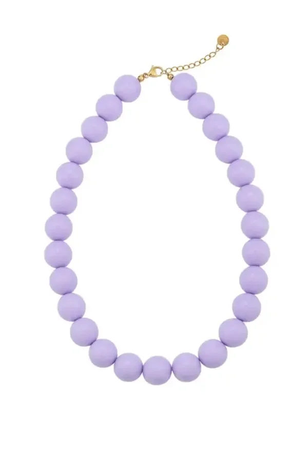 Kralenketting grote kralen lila