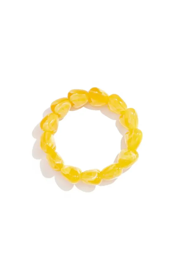 Armband hartjes kralen yellow