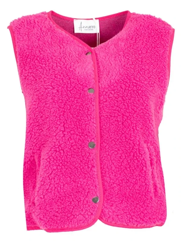 Gilet teddy fuchsia