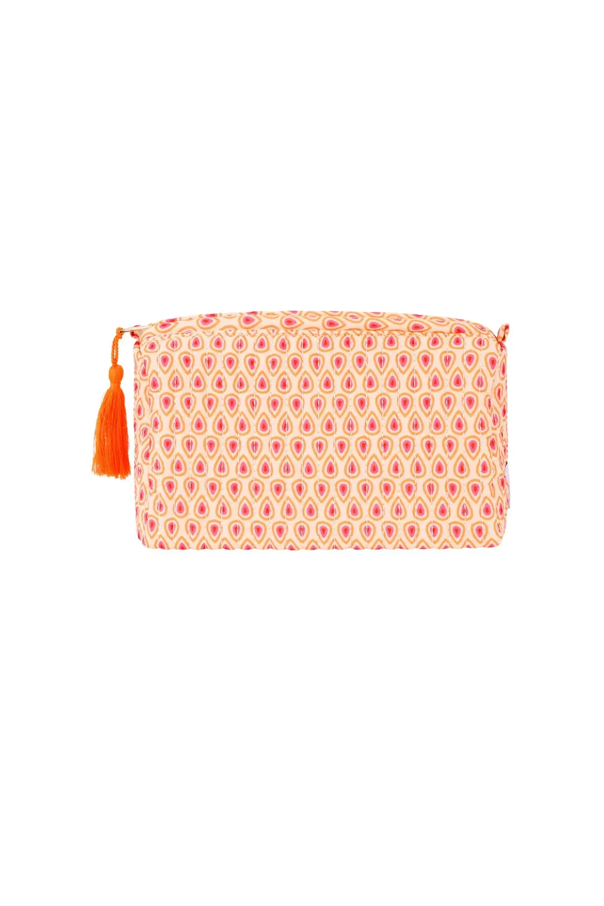 Make-up tas retro groot oranje/roze