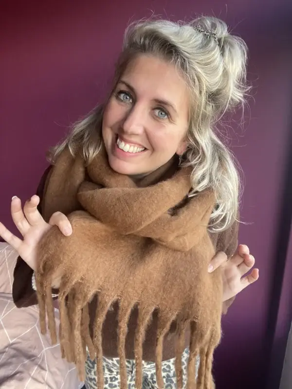 Sjaal franjes camel