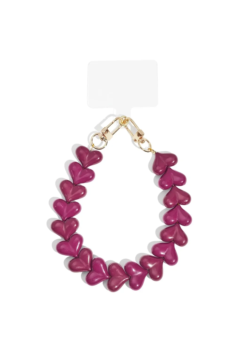 Telefoonkoord hartjes dark purple