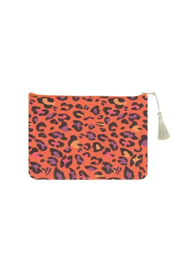 Make-up tas klein panter oranje