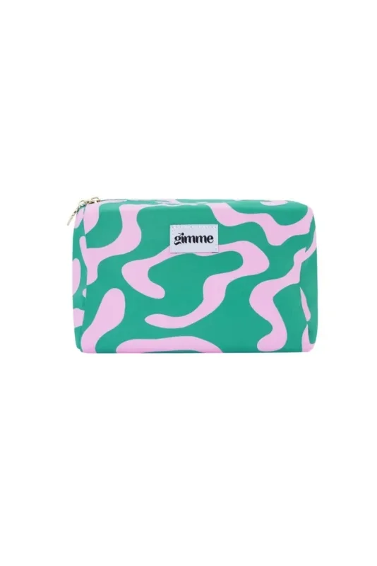 Make-up tas groot golf groen/lichtroze