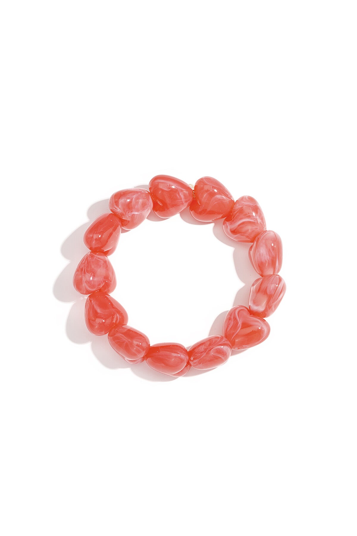 Armband hartjes kralen watermeloen