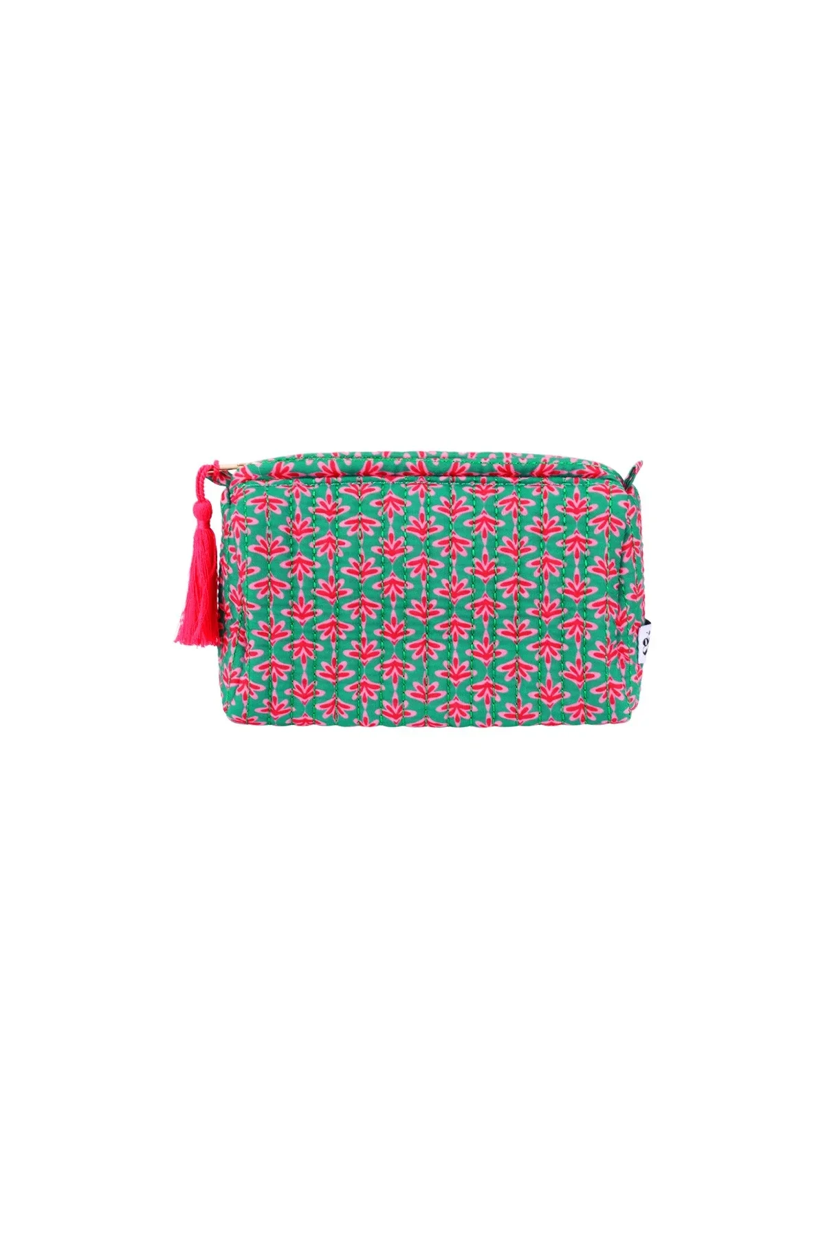 Make-up tas retro klein groen/roze