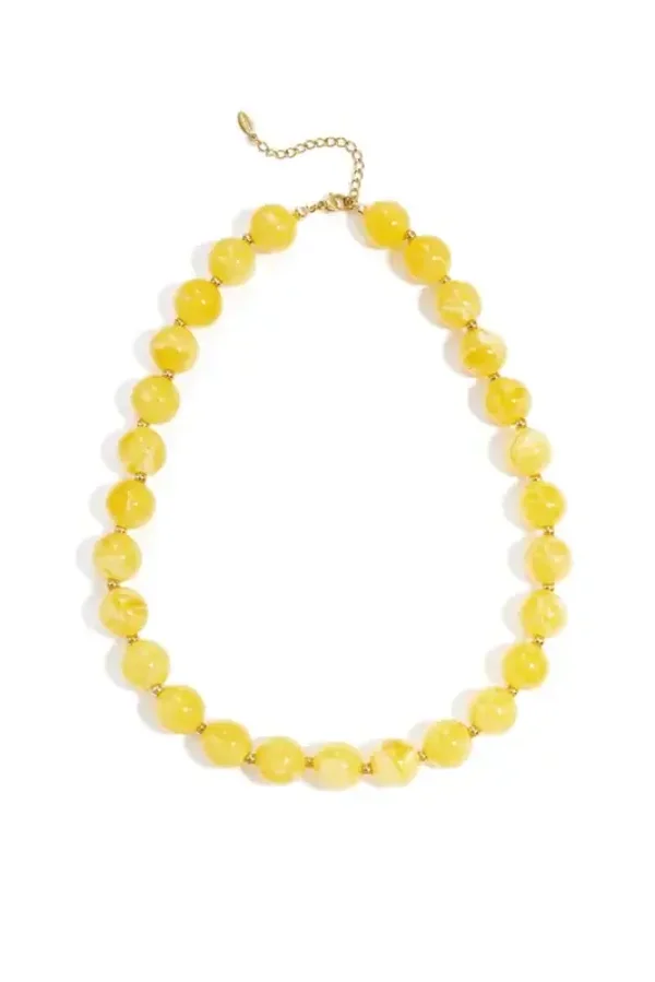 Kralenketting met gouden kralen geel