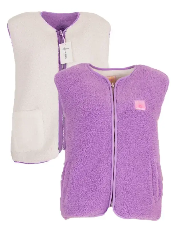 Gilet teddy lila reversible