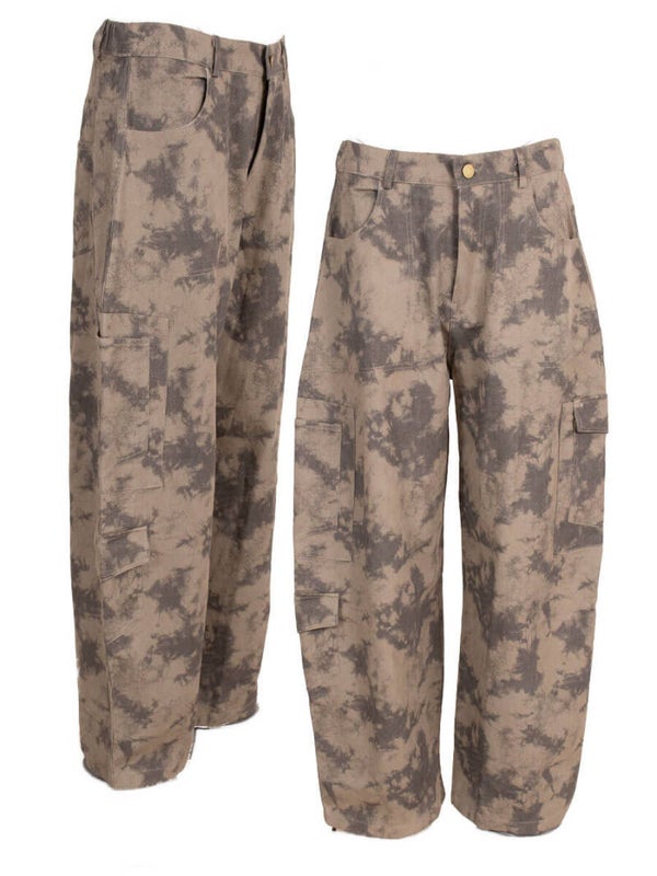 Pants cargo barrel army green
