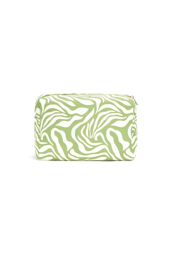Make-up tas groot golf groen/wit