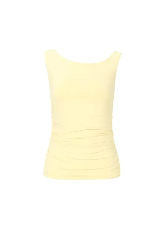 Top mouwloos butter yellow
