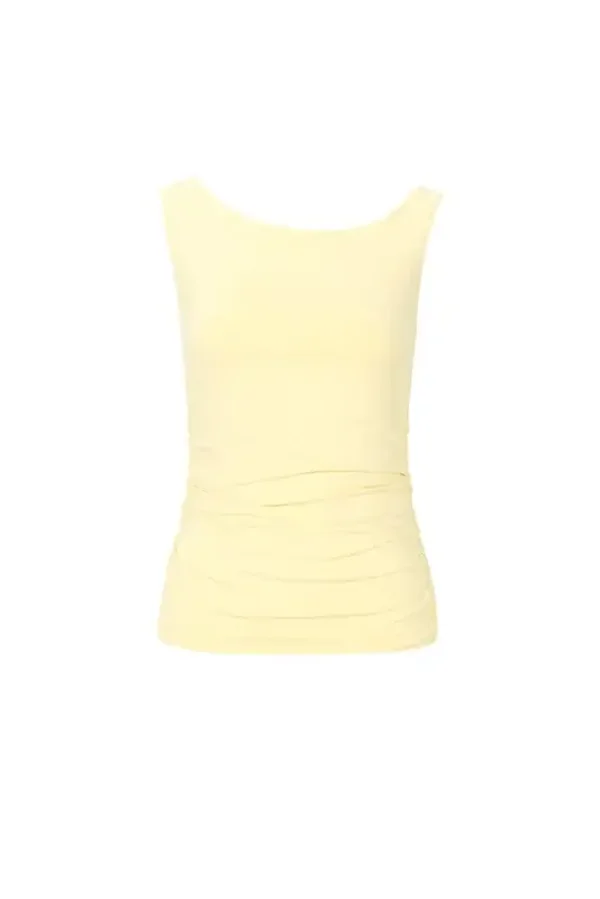 Top mouwloos butter yellow