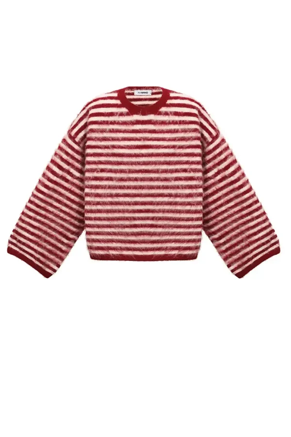 Trui fluffy bordeaurood