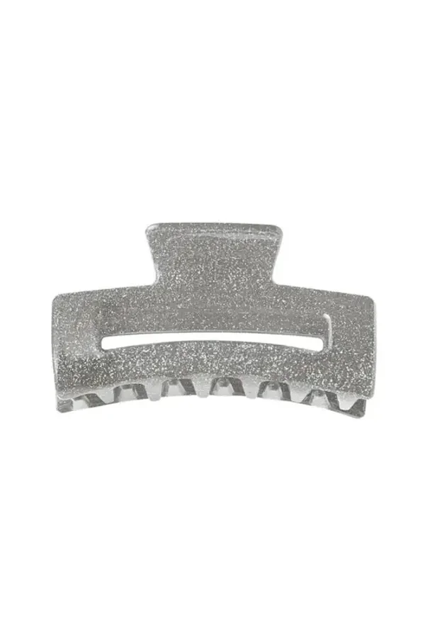 Haarklem groot glitter zilver