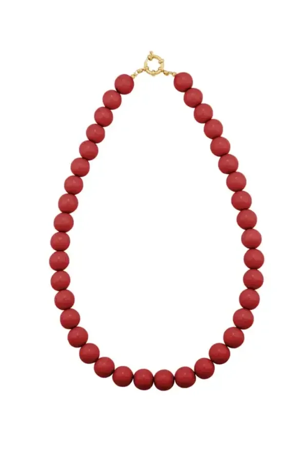 Kralenketting kleine kralen bordeaurood