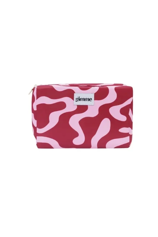 Make-up tas groot golf rood/roze