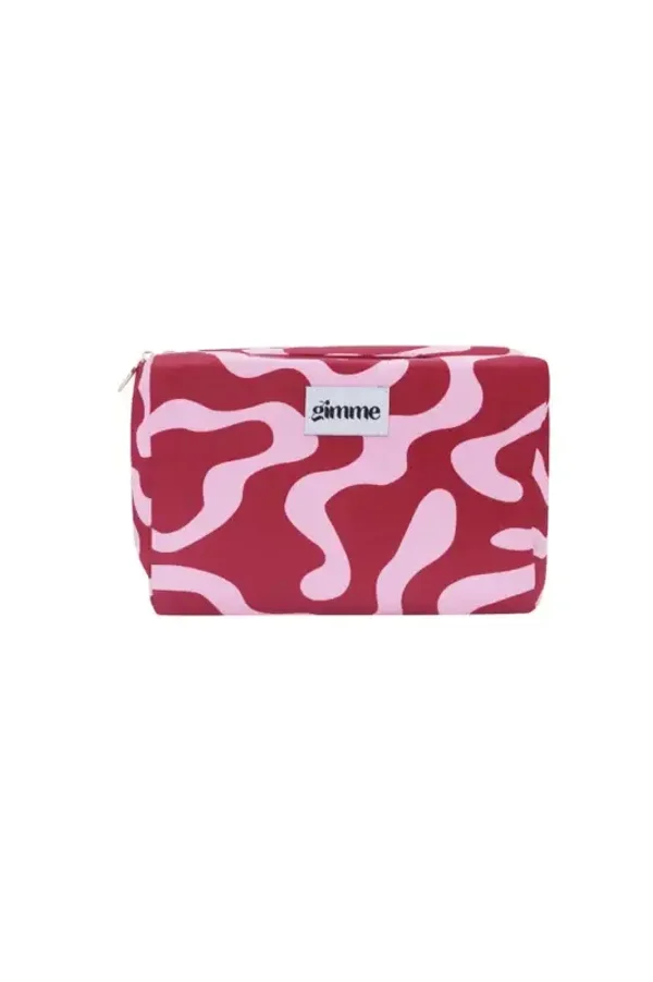Make-up tas groot golf rood/roze