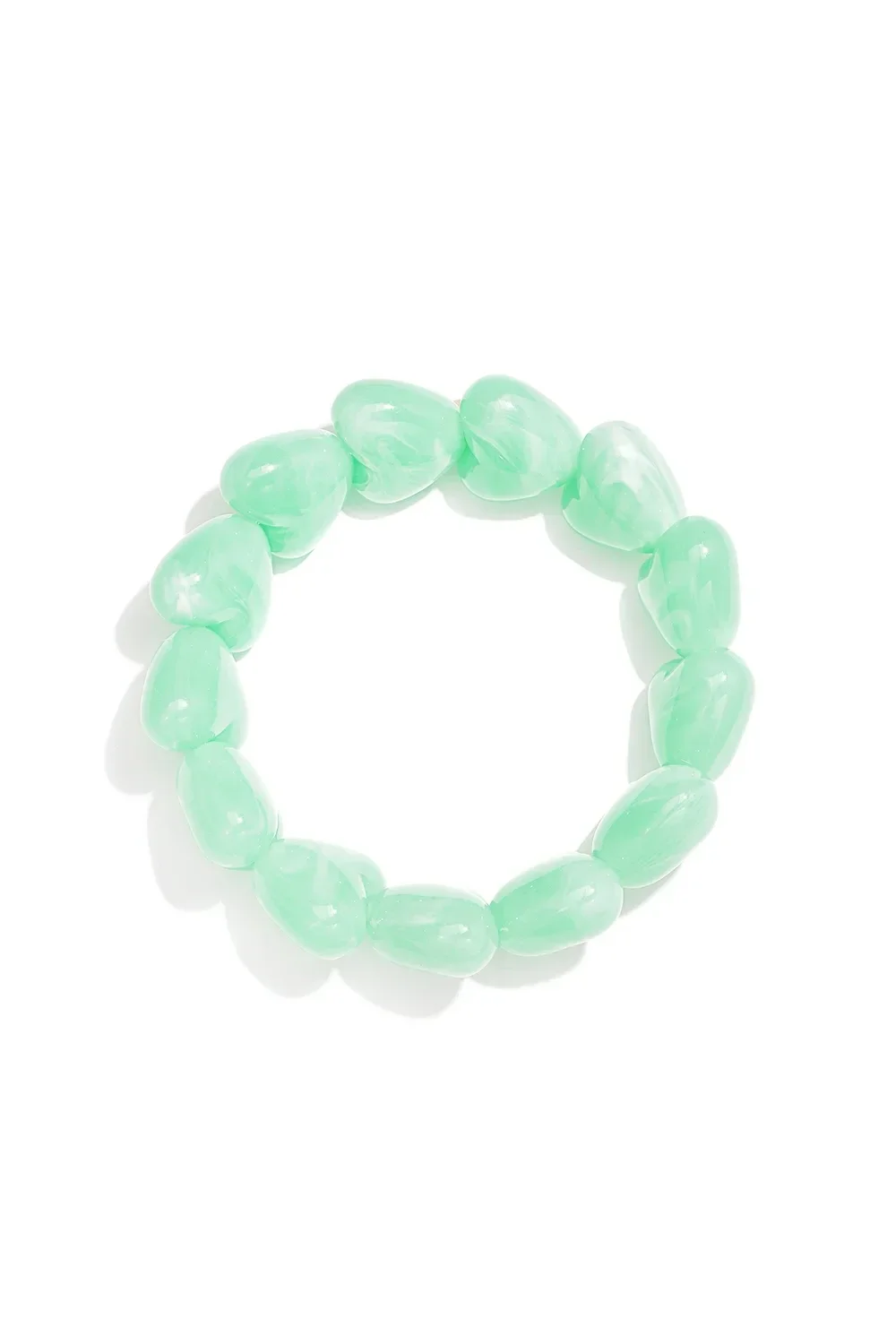 Armband hartjes kralen mint