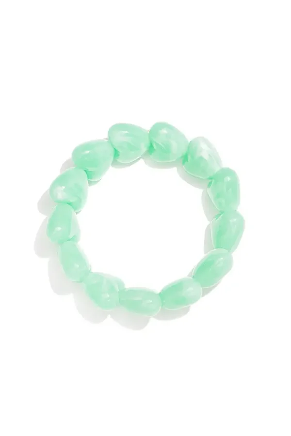 Armband hartjes kralen mint