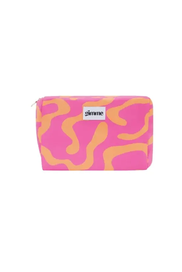 Make-up tas groot golf roze/oranje