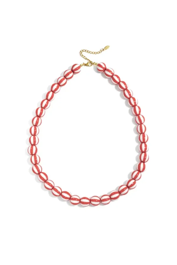 Kralenketting gestreept rood
