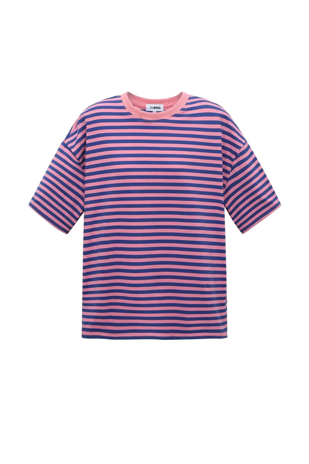 T-shirt gestreept blauw/roze