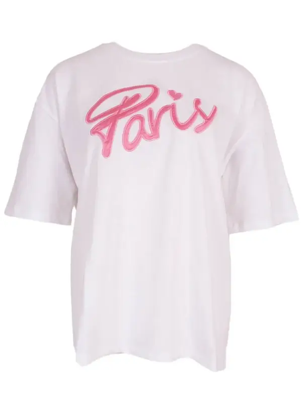 T-shirt paris wit/roze
