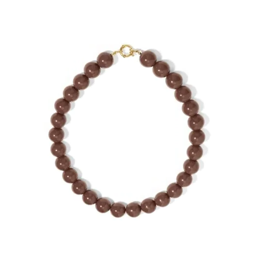 Kralenketting grote kralen donkerbruin