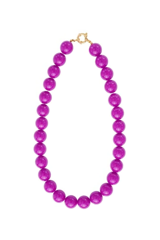 Kralenketting grote kralen paars