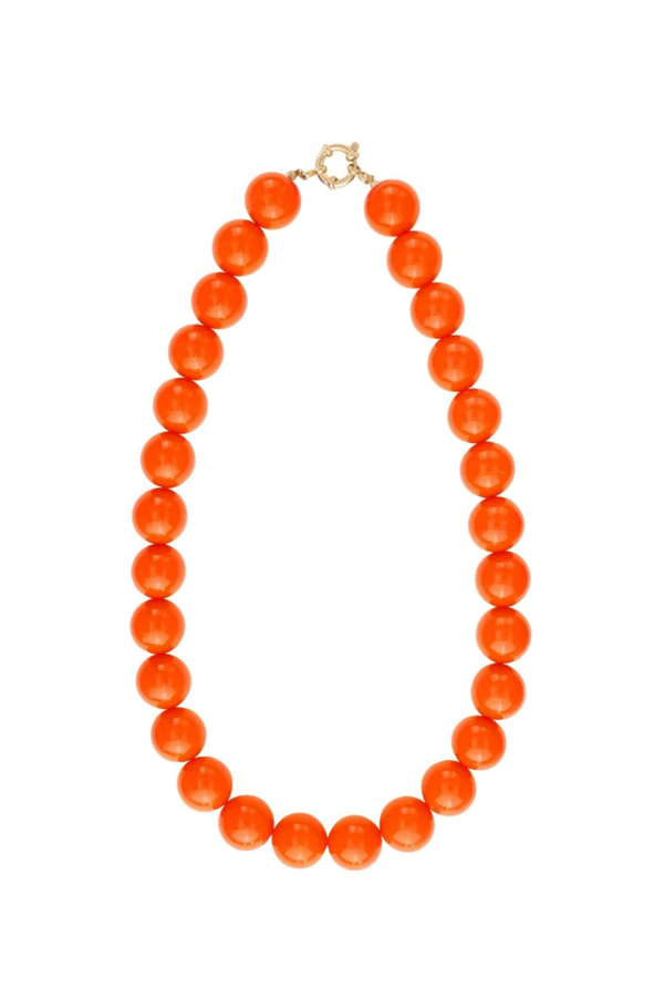 Kralenketting grote kralen oranje