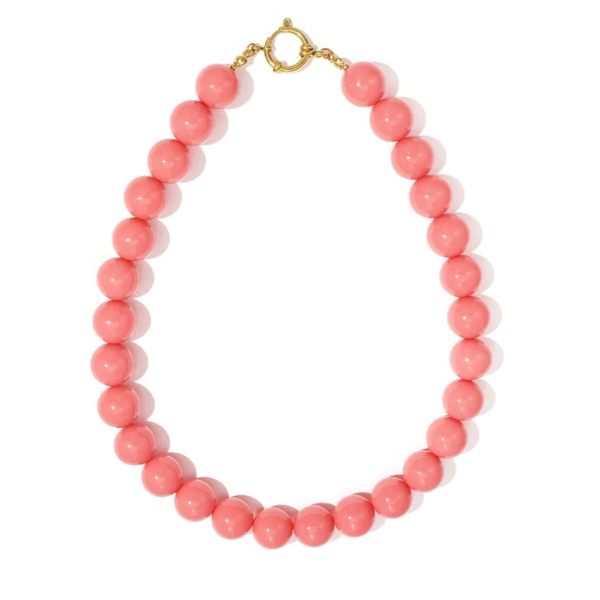 Kralenketting grote kralen zalmroze