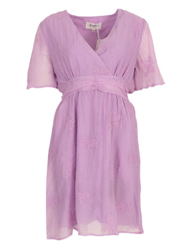 Jurk lila bloemen