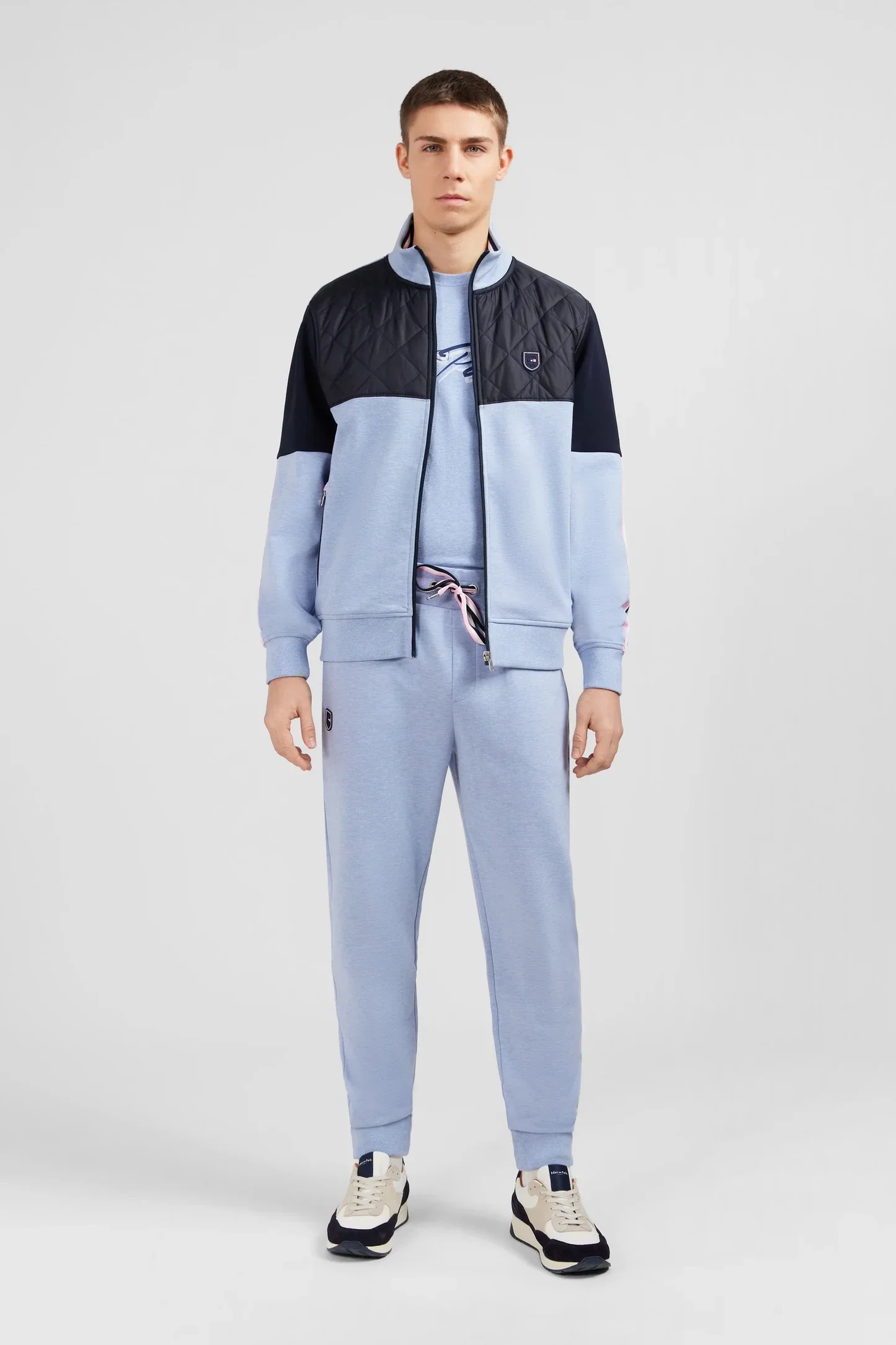 Sweat Eden Park  zippé -  bleu clair