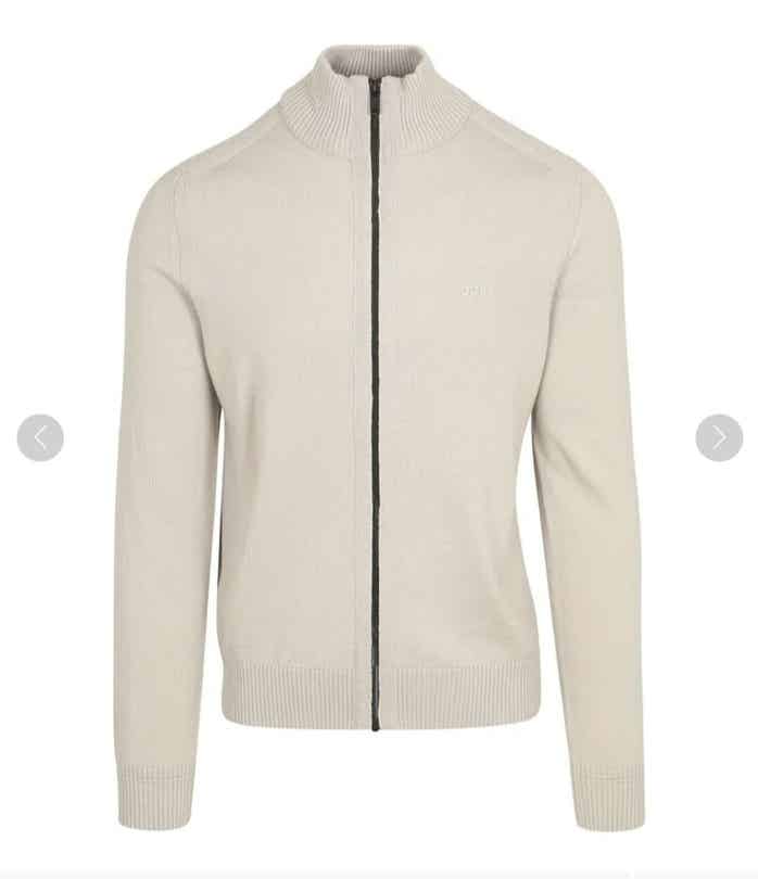 Cardigan Boss zippe Avac beige