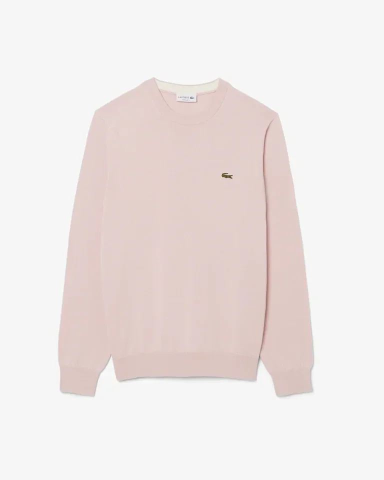 Pull coton uni col rond