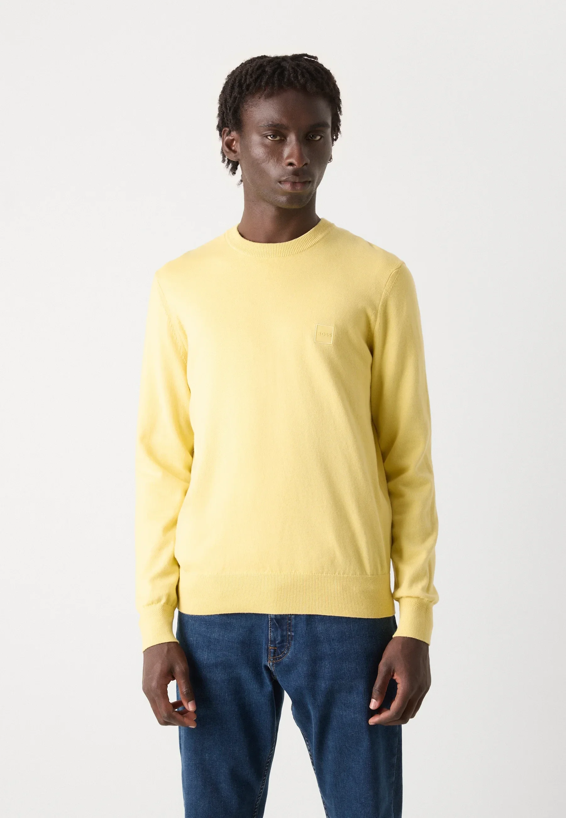 Pull en coton et cachemire avec étiquette logotée