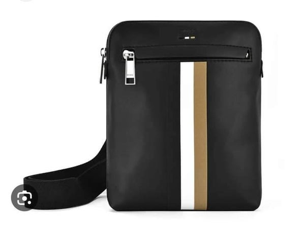 Sacoche BOSS modèle Ray avec bandes multicolores - noir