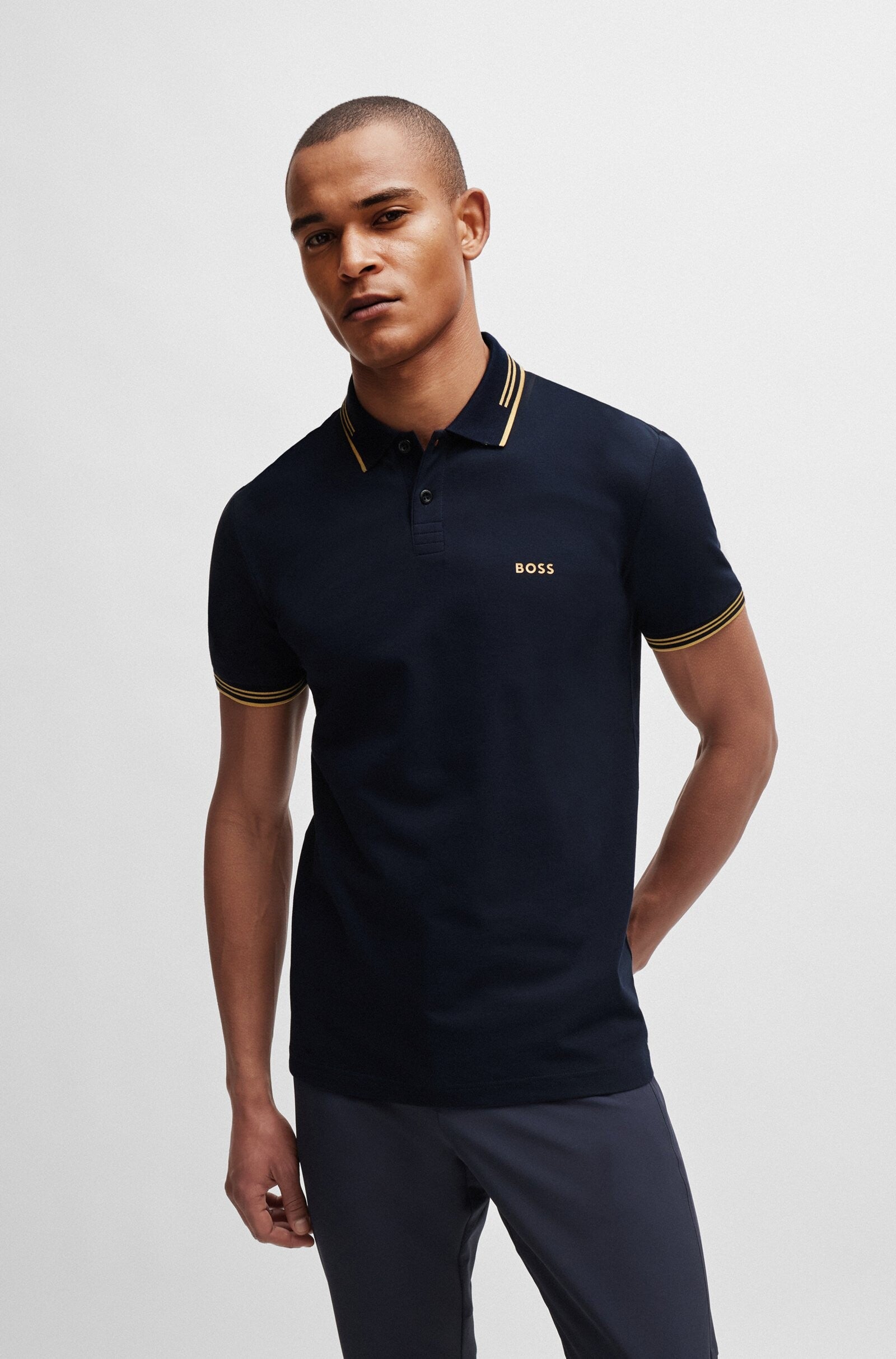 Polo Slim Fit en coton stretch à logo