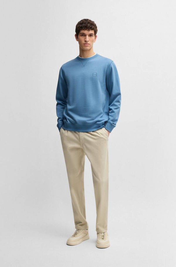Sweat Regular en molleton de coton avec patch logoté