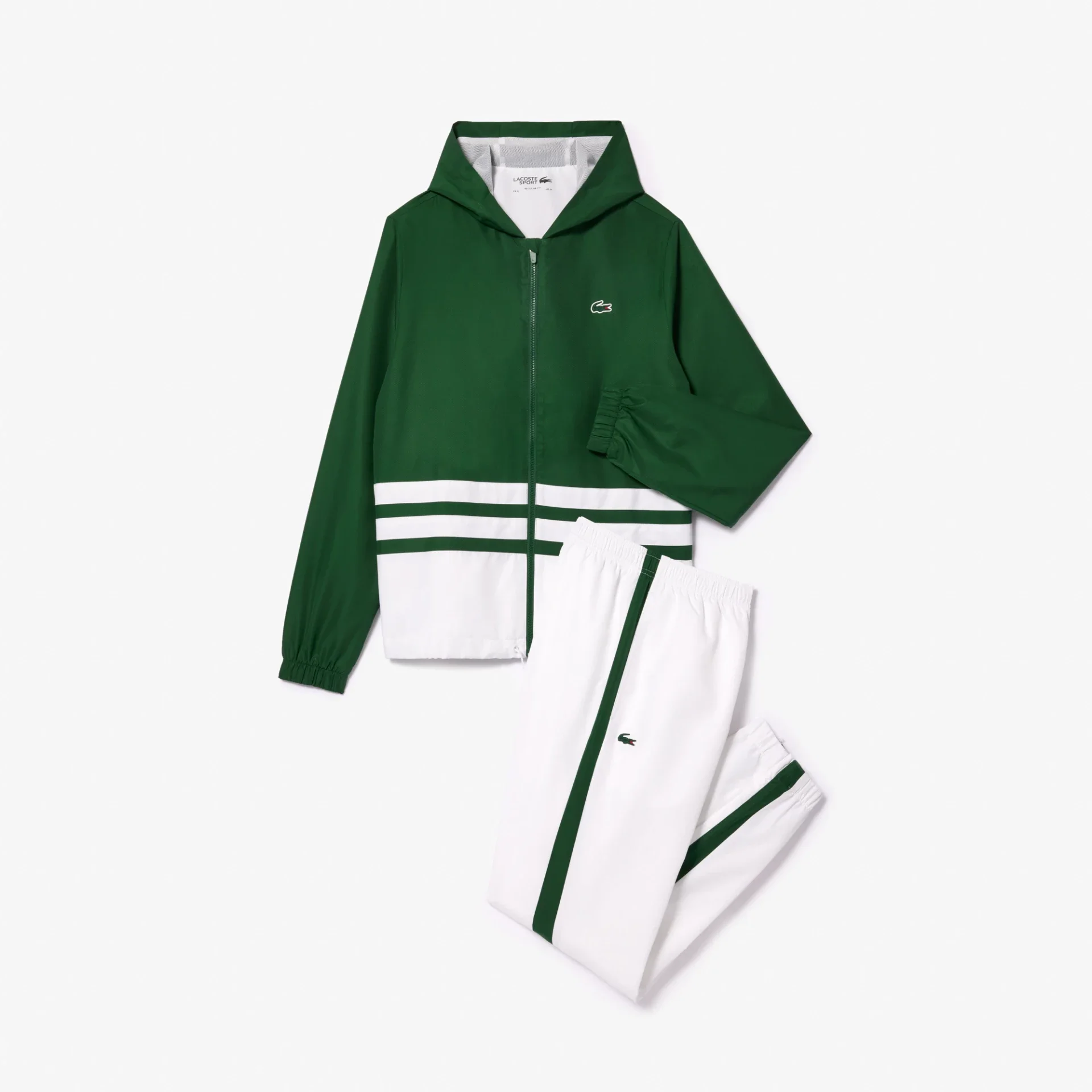 Survêtement Lacoste tennis sportsuit colo-block - green/white