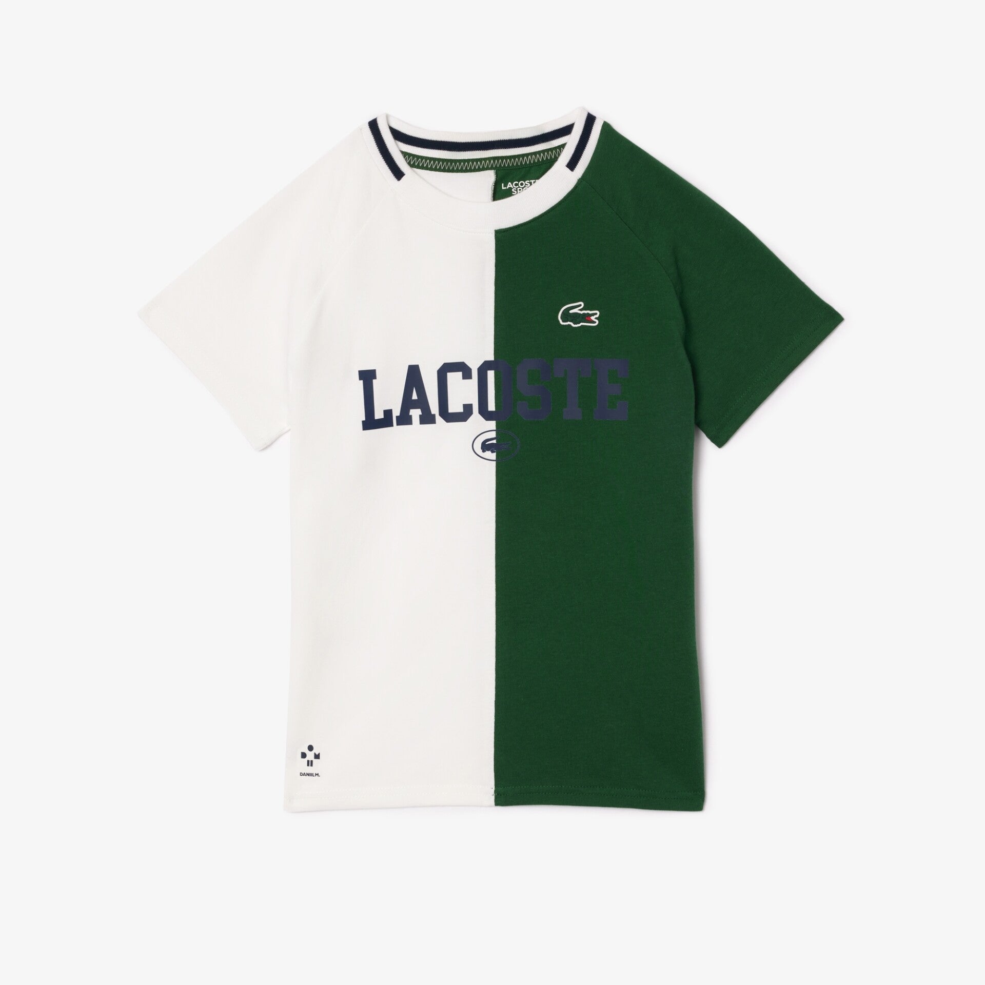 T-Shirt Lacoste Kids sport x Daniil Medvedev en jersey  - white/green