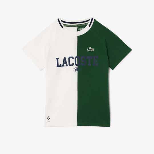 T-Shirt Lacoste Kids sport x Daniil Medvedev en jersey  - white/green