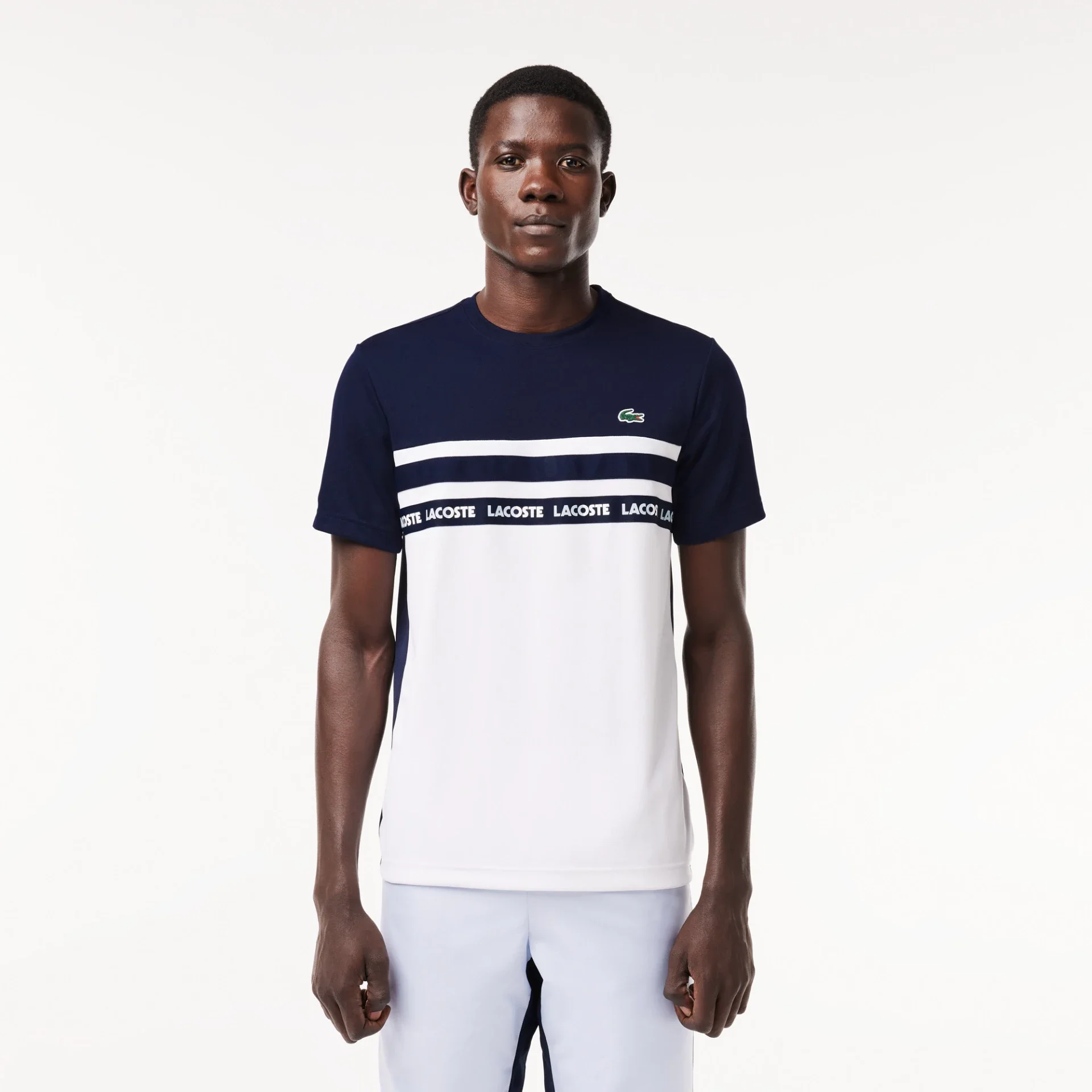 T-shirt Lacoste Tennis en piqué ultra-dry à bande siglée- blue522